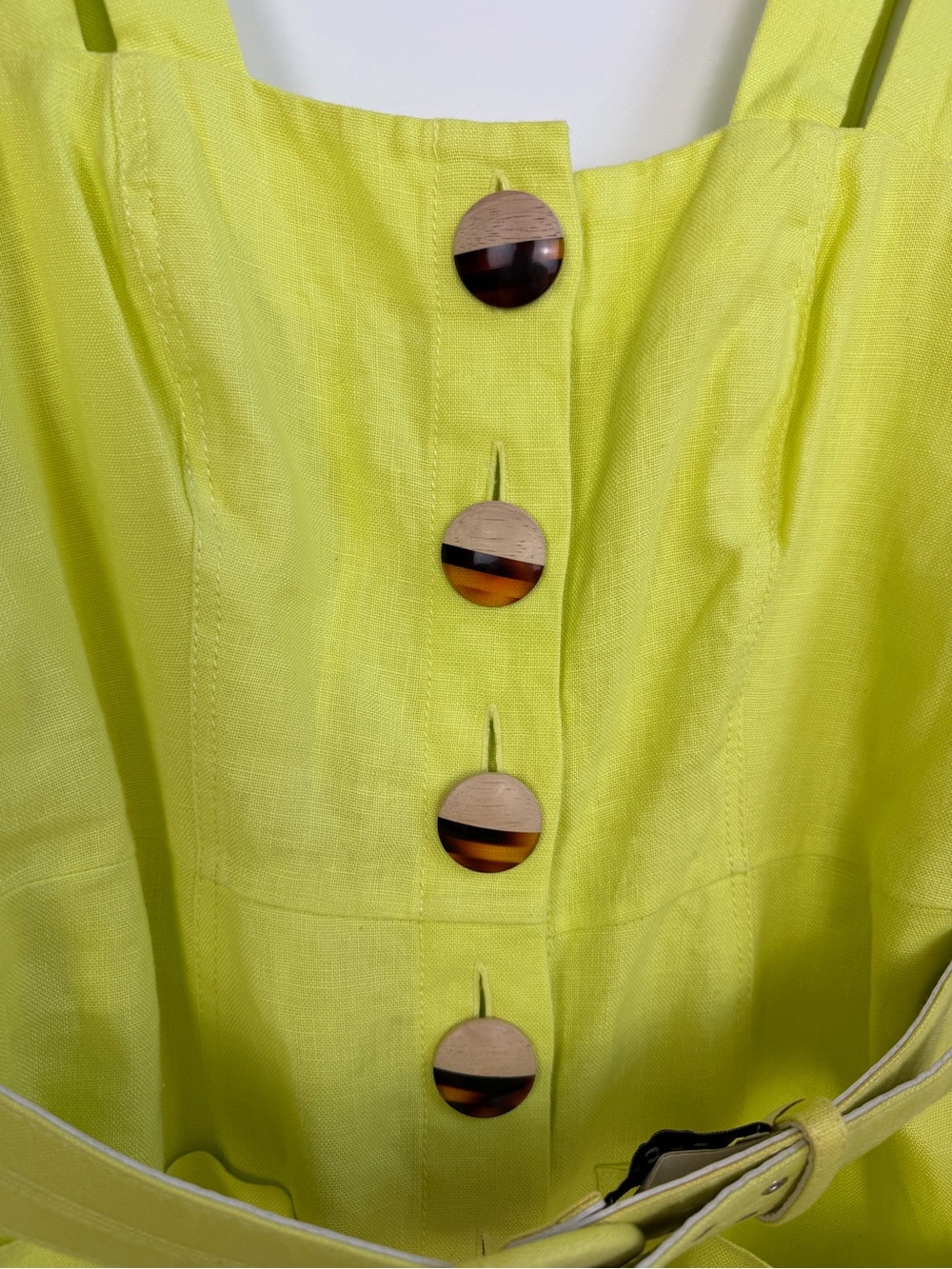 Nicholas Button Double Strap Dress Fluorescent Lime Size 6 - Picture 8 of 14